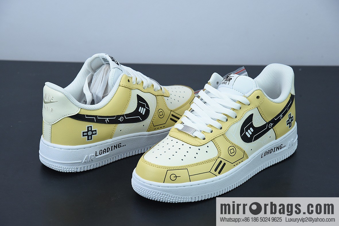 NK Air Force 1 Low PS5 video game black and white yellow, item number CW2288-113 Air Force One low-top versatile casual sports shoes