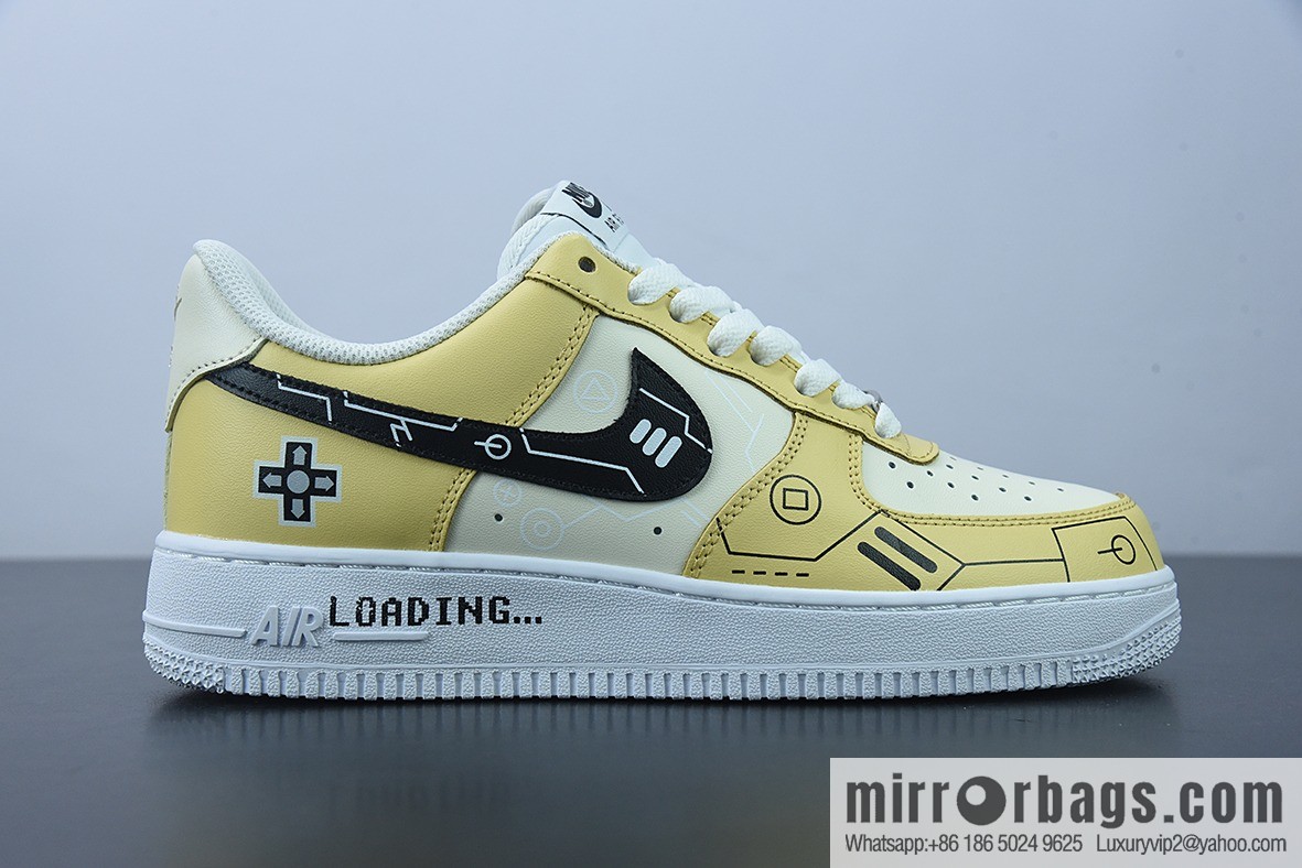NK Air Force 1 Low PS5 video game black and white yellow, item number CW2288-113 Air Force One low-top versatile casual sports shoes
