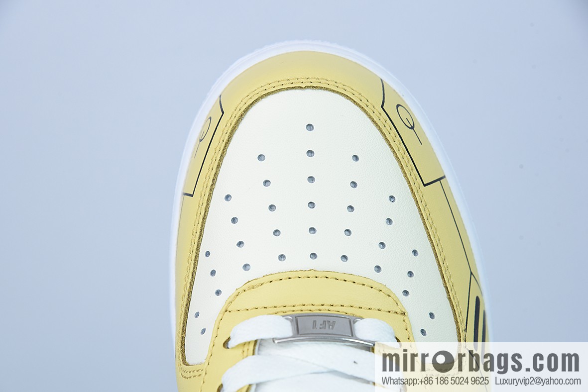 NK Air Force 1 Low PS5 video game black and white yellow, item number CW2288-113 Air Force One low-top versatile casual sports shoes