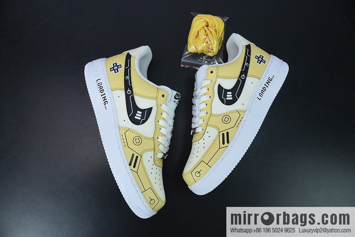 NK Air Force 1 Low PS5 video game black and white yellow, item number CW2288-113 Air Force One low-top versatile casual sports shoes