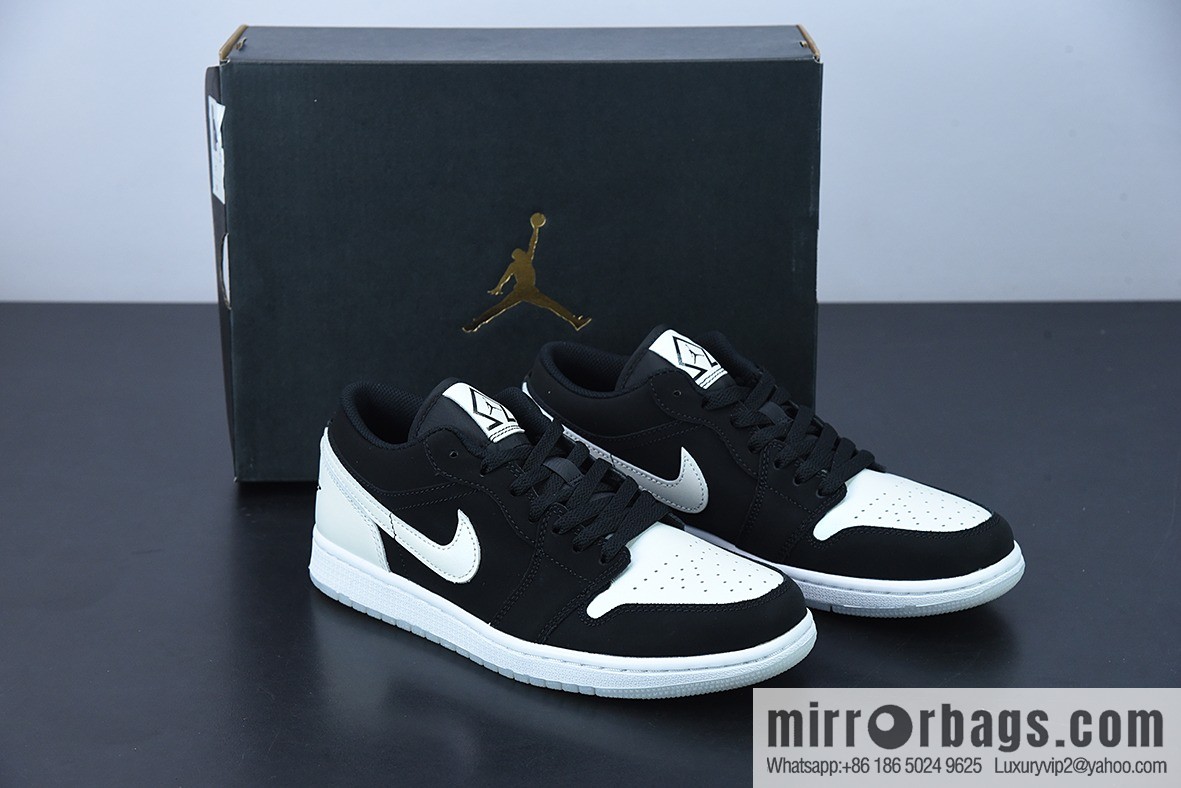 Air Jordan 1 AJ1 Low-top, pearlescent white and black panda, men's shoes, item number: DH6931-001
