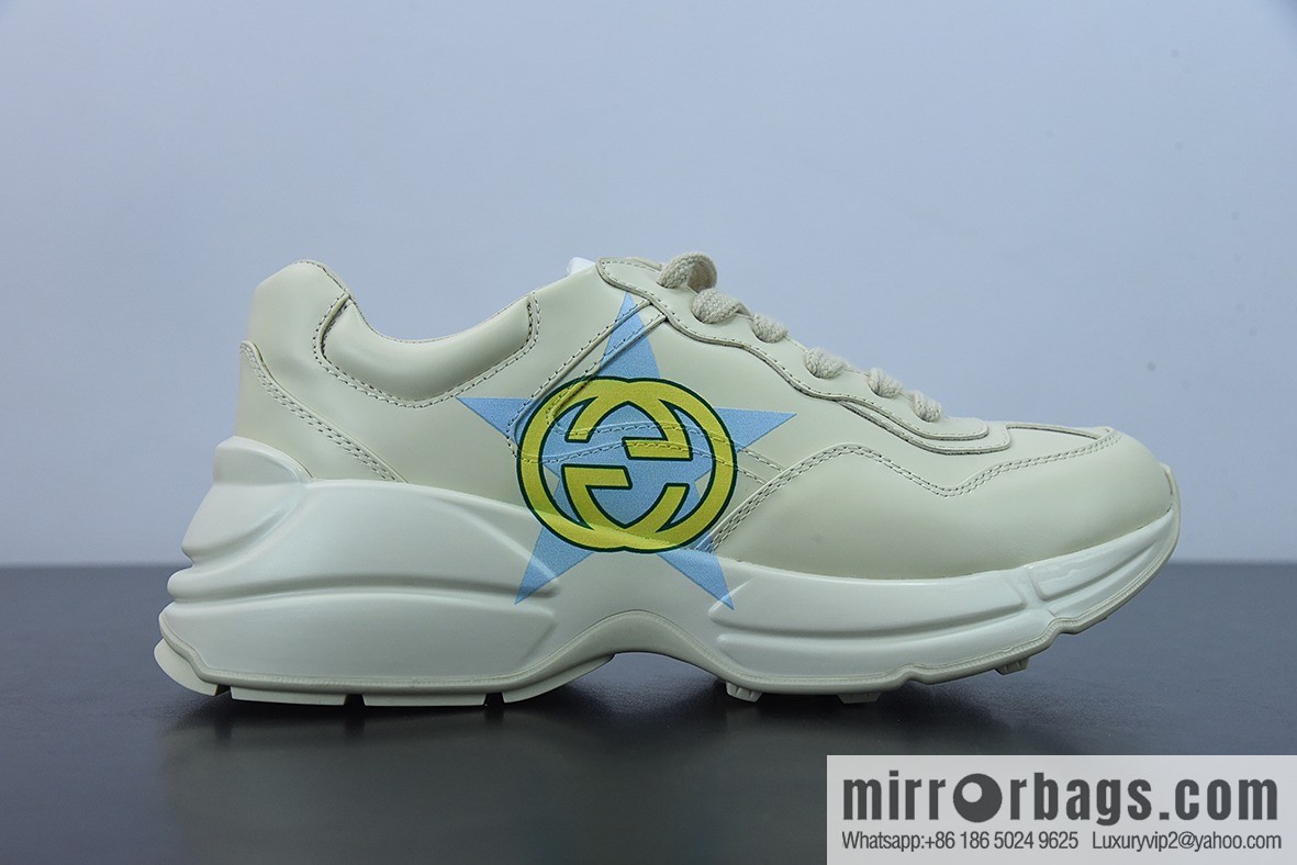 Gucci Rhyton Vintage Trainer Sneaker Gucci Daddy 5D leather (fabric) horned Vintage jogging shoes