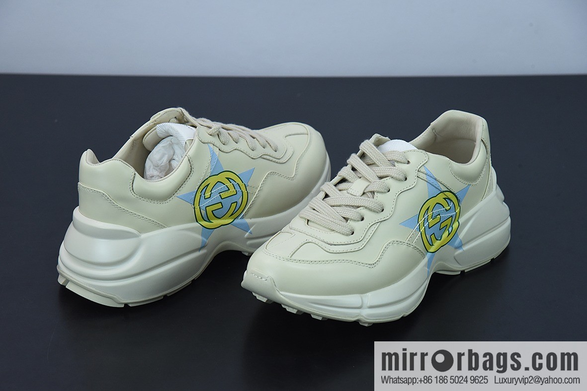 Gucci Rhyton Vintage Trainer Sneaker Gucci Daddy 5D leather (fabric) horned Vintage jogging shoes