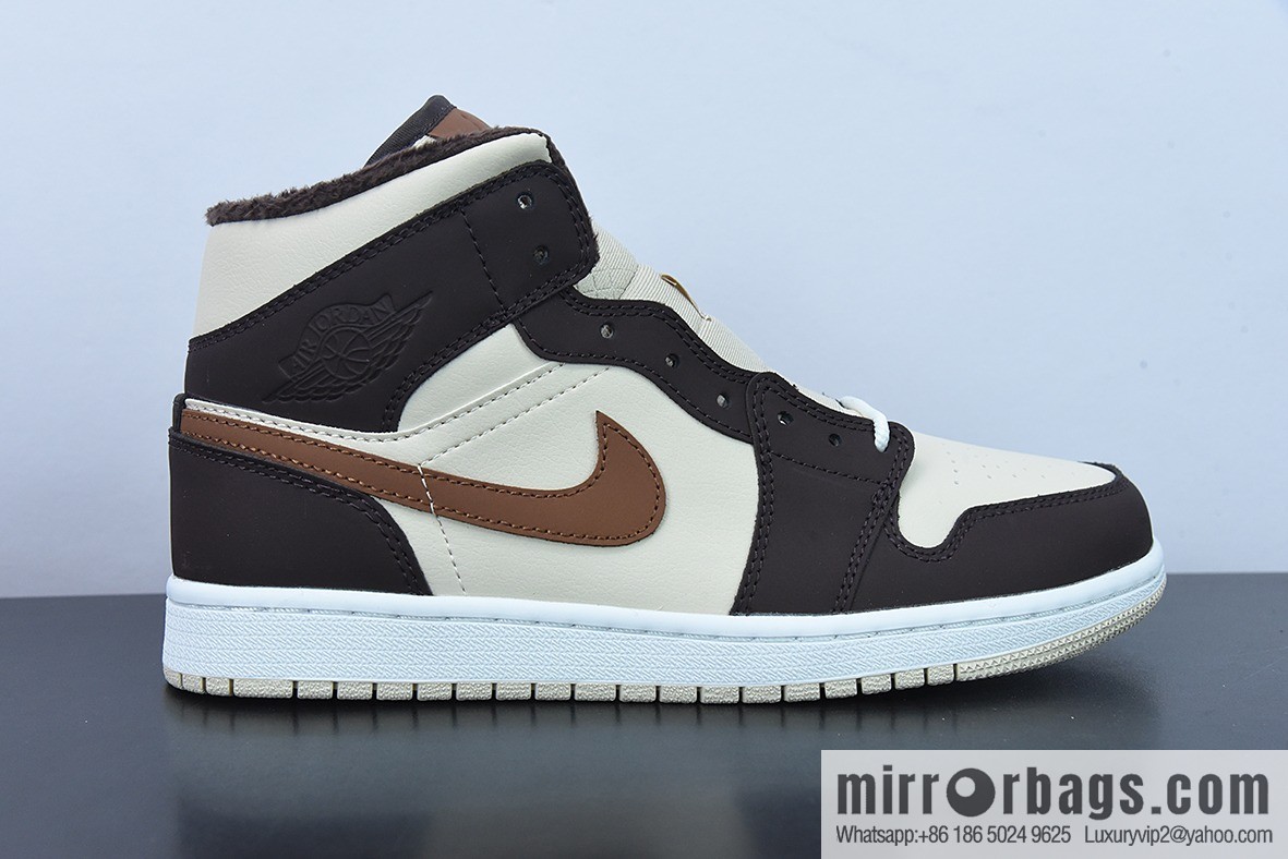 Air Jordan 1 Mid AJ1 Qiao 1 Zhongbang Cultural Basketball Shoes Basalt Brown, item number: DO6699-200