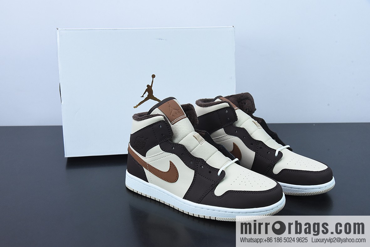 Air Jordan 1 Mid AJ1 Qiao 1 Zhongbang Cultural Basketball Shoes Basalt Brown, item number: DO6699-200
