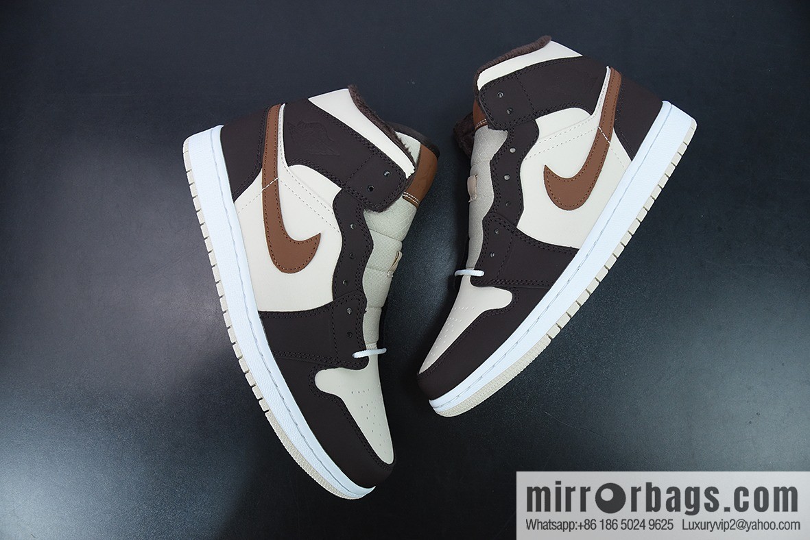 Air Jordan 1 Mid AJ1 Qiao 1 Zhongbang Cultural Basketball Shoes Basalt Brown, item number: DO6699-200
