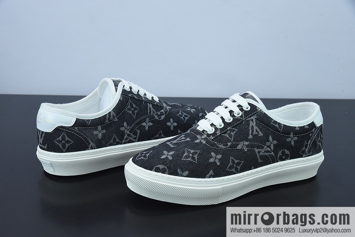 LV/Louis Vuitton G00H7 Donkey Home Series LV Denim Canvas Shoes, Denim Shoes