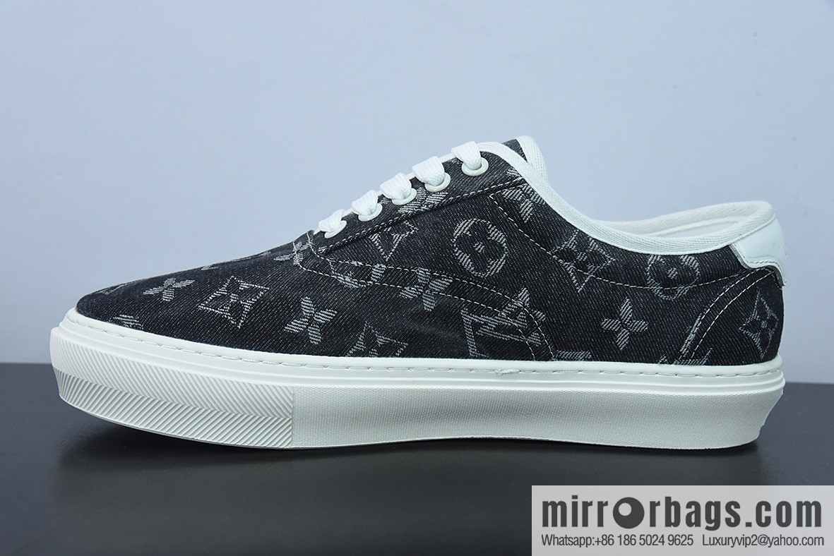 LV/Louis Vuitton G00H7 Donkey Home Series LV Denim Canvas Shoes, Denim Shoes