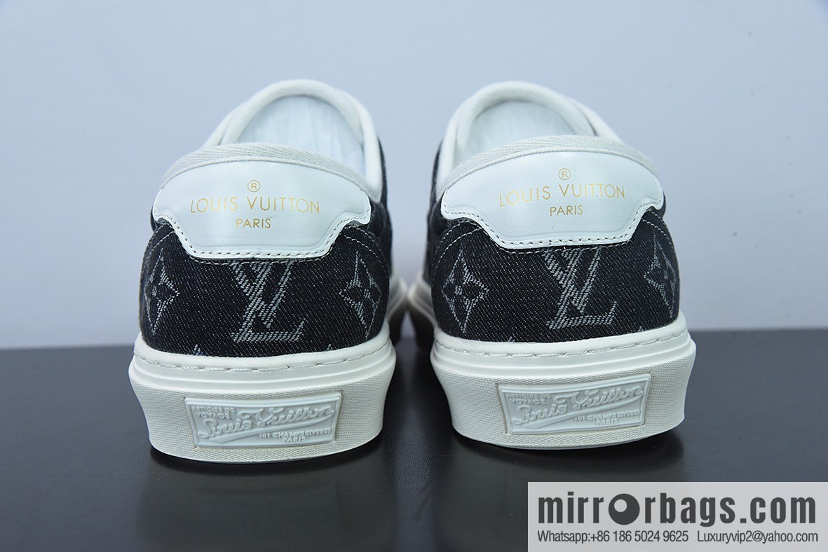 LV/Louis Vuitton G00H7 Donkey Home Series LV Denim Canvas Shoes, Denim Shoes