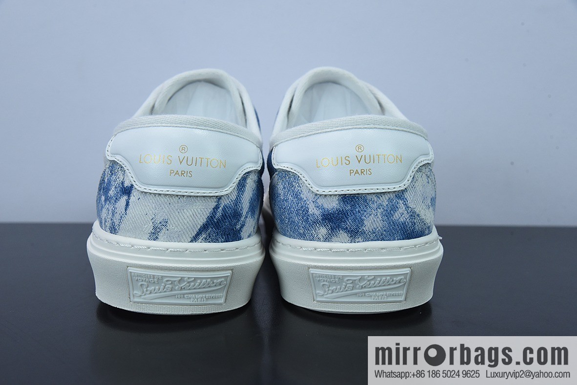 LV/Louis Vuitton G00H7 Donkey Home Series LV Denim Canvas Shoes, Denim Shoes