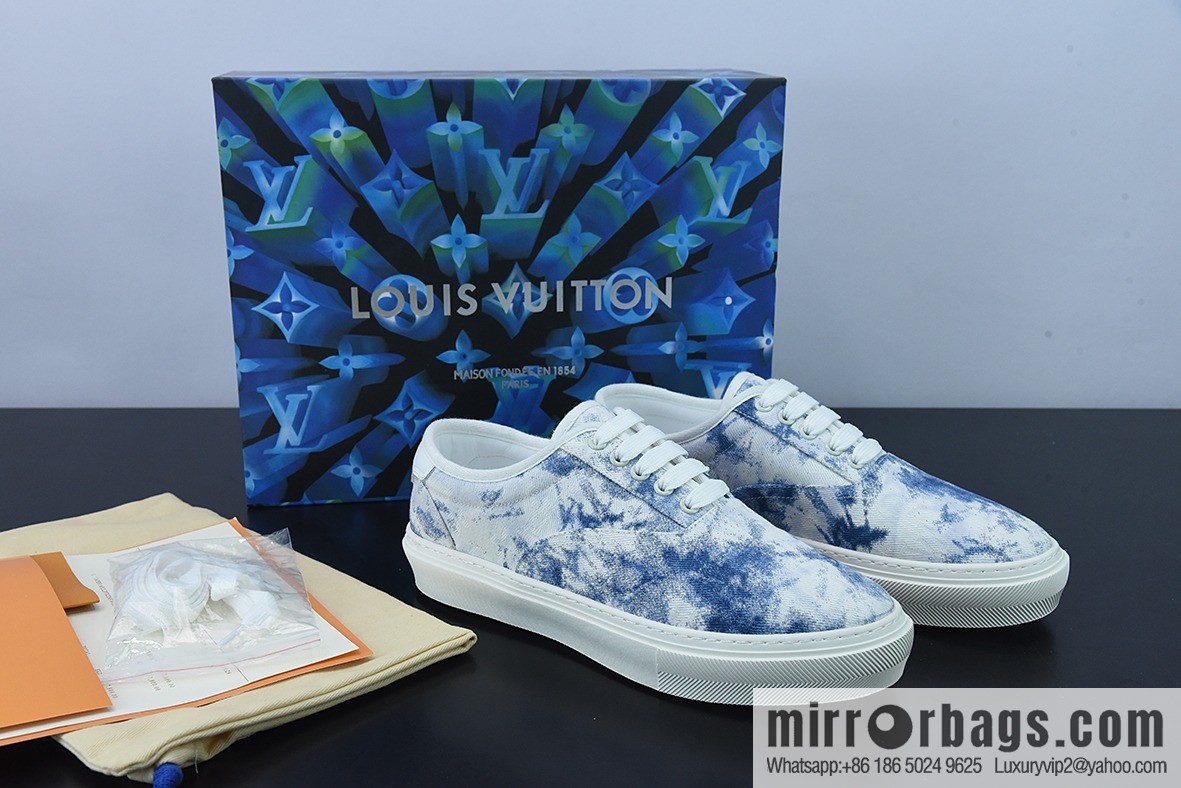 LV/Louis Vuitton G00H7 Donkey Home Series LV Denim Canvas Shoes, Denim Shoes