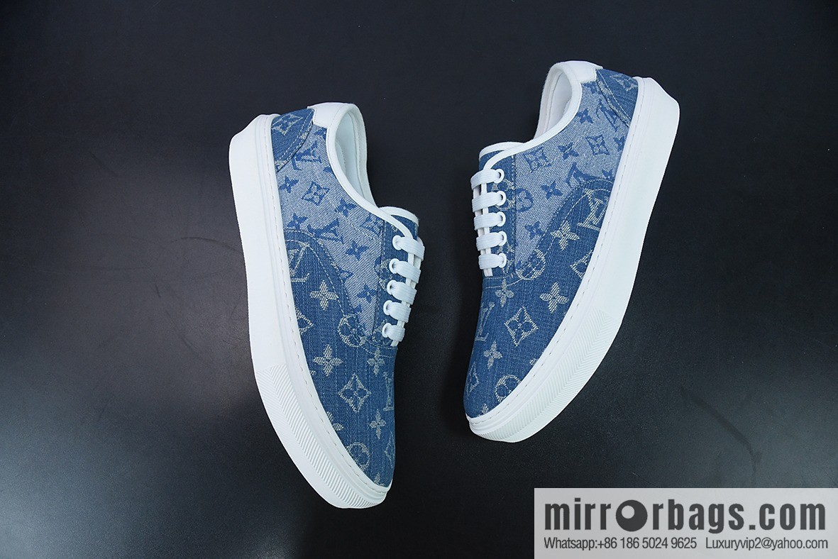 LV/Louis Vuitton G00H7 Donkey Home Series LV Denim Canvas Shoes, Denim Shoes