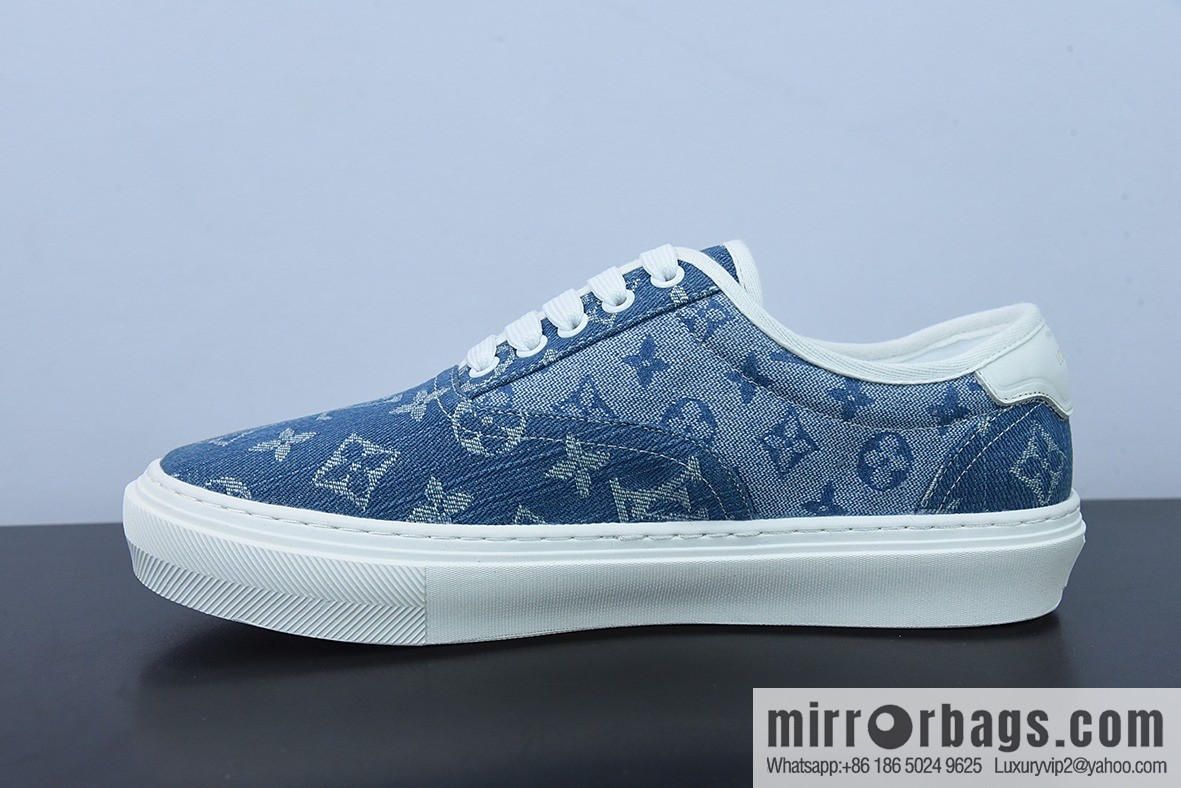 LV/Louis Vuitton G00H7 Donkey Home Series LV Denim Canvas Shoes, Denim Shoes
