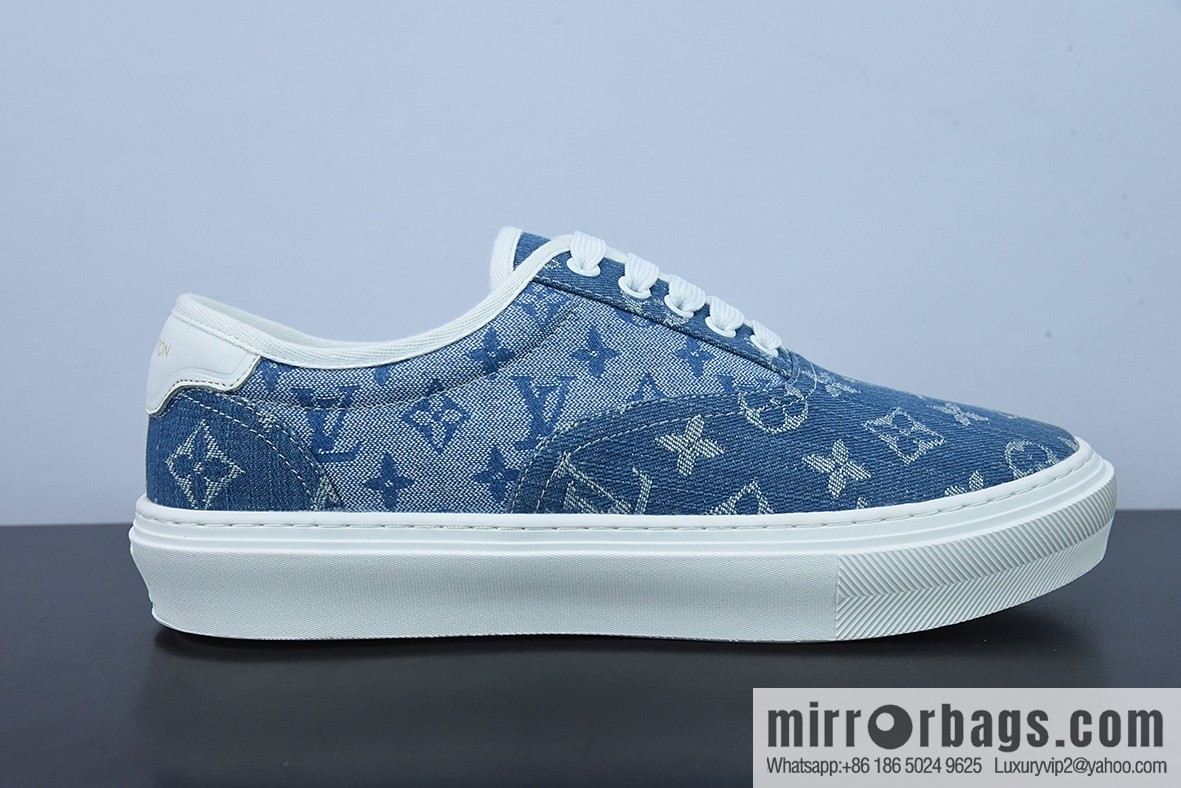 LV/Louis Vuitton G00H7 Donkey Home Series LV Denim Canvas Shoes, Denim Shoes