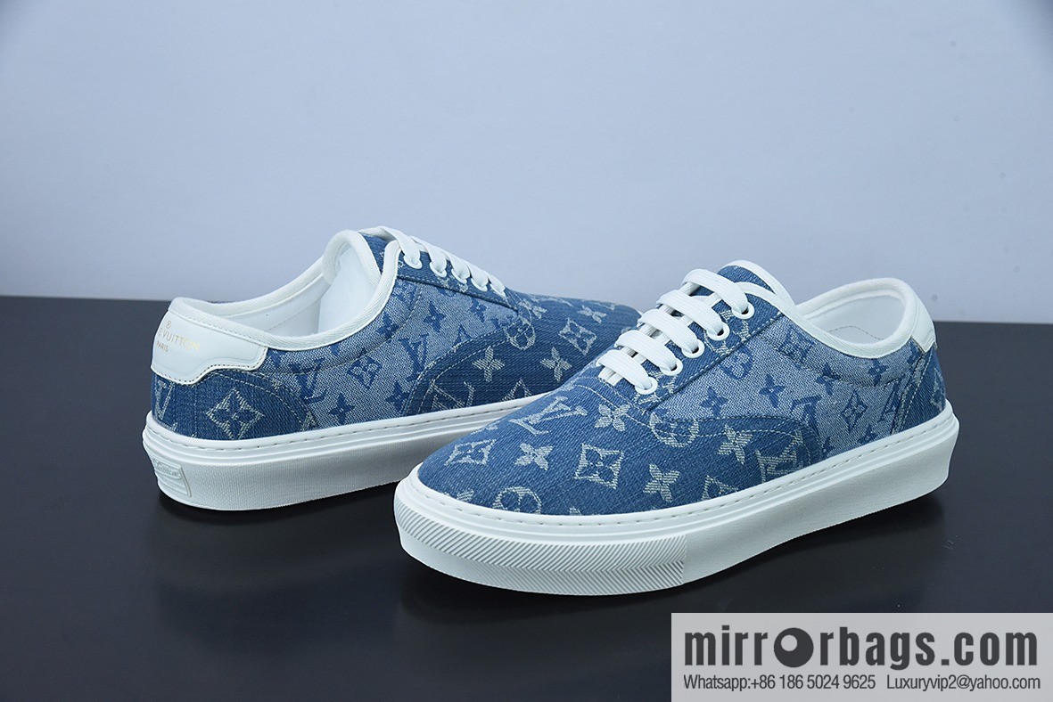 LV/Louis Vuitton G00H7 Donkey Home Series LV Denim Canvas Shoes, Denim Shoes
