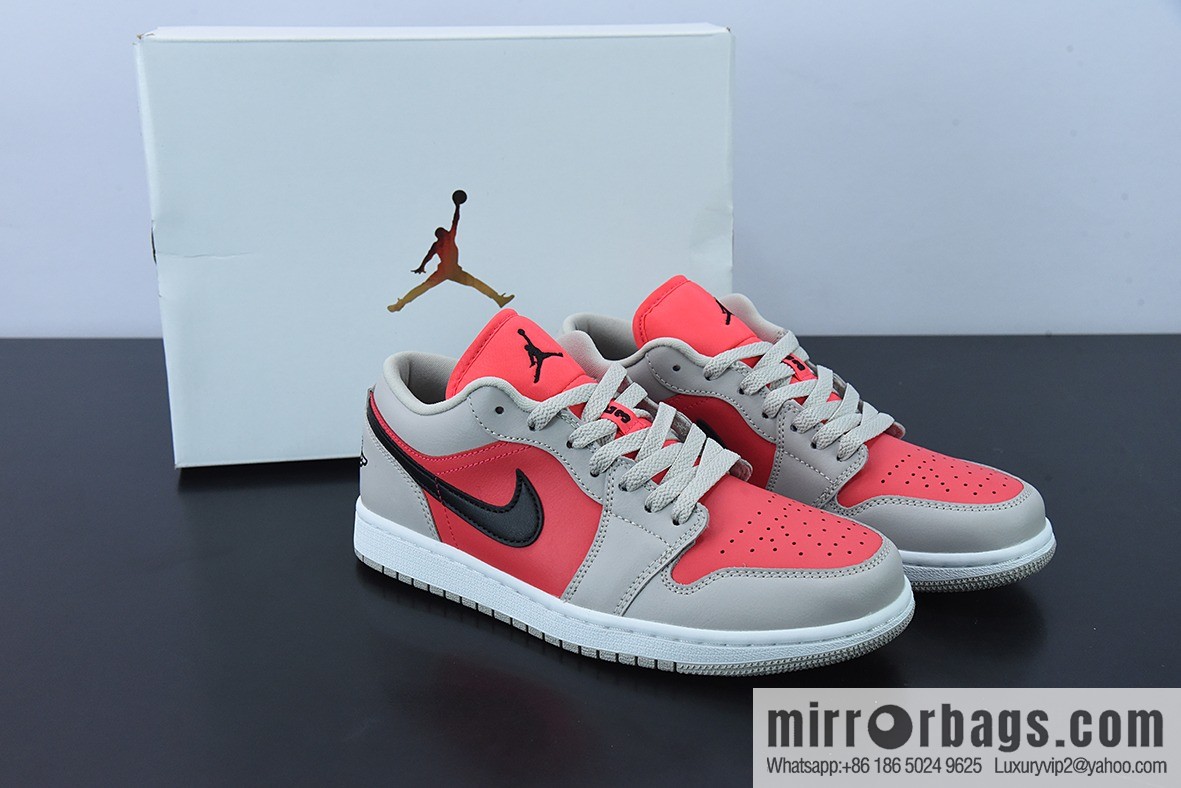 Air Jordan 1 AJ1 gray pink anti-infrared, low-top Unisex casual sneakers, item number: DC0774-060