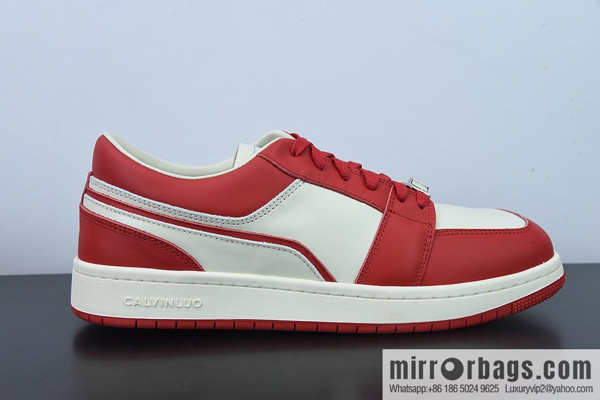 CALVINLUO granular first layer leather upper material #back help inner package soft calfskin low top sneakers