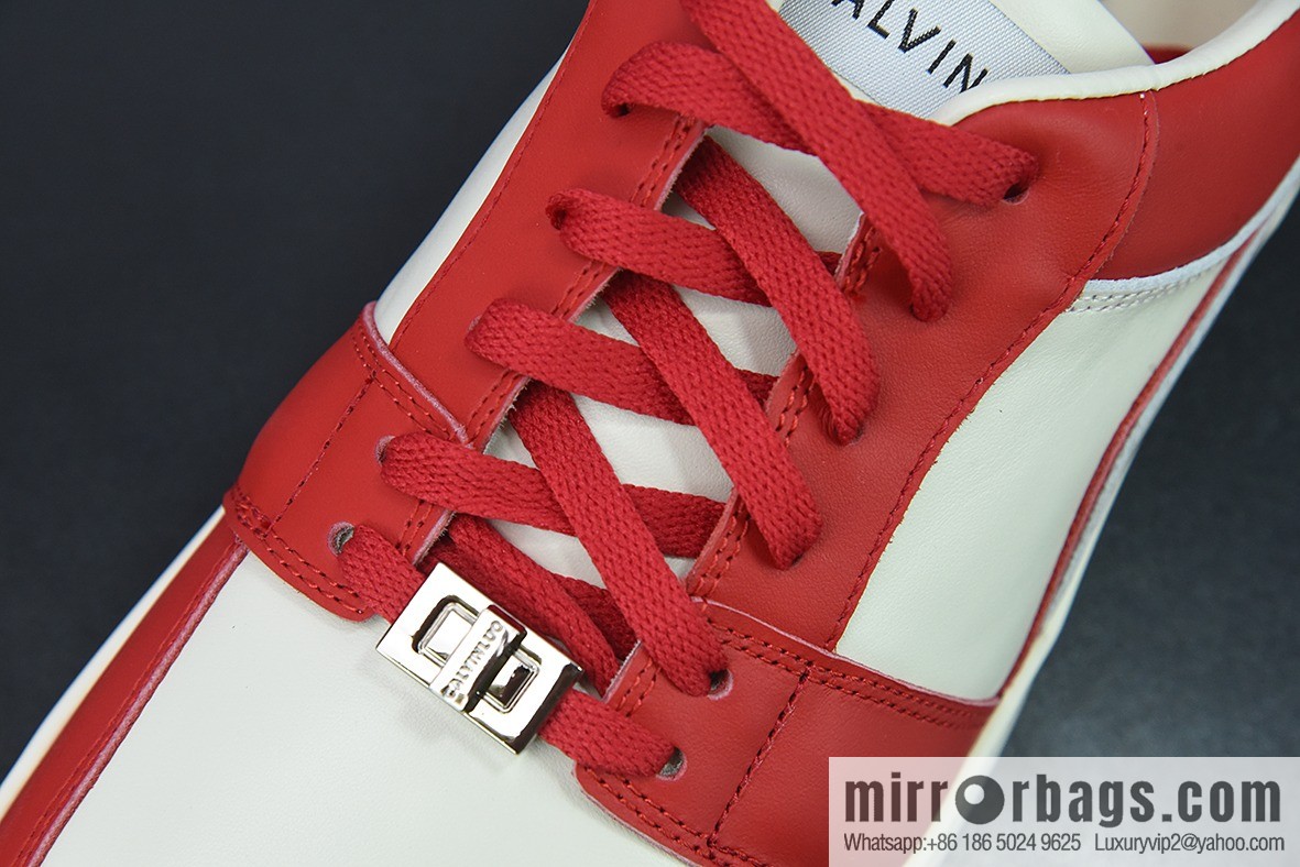 CALVINLUO granular first layer leather upper material #back help inner package soft calfskin low top sneakers