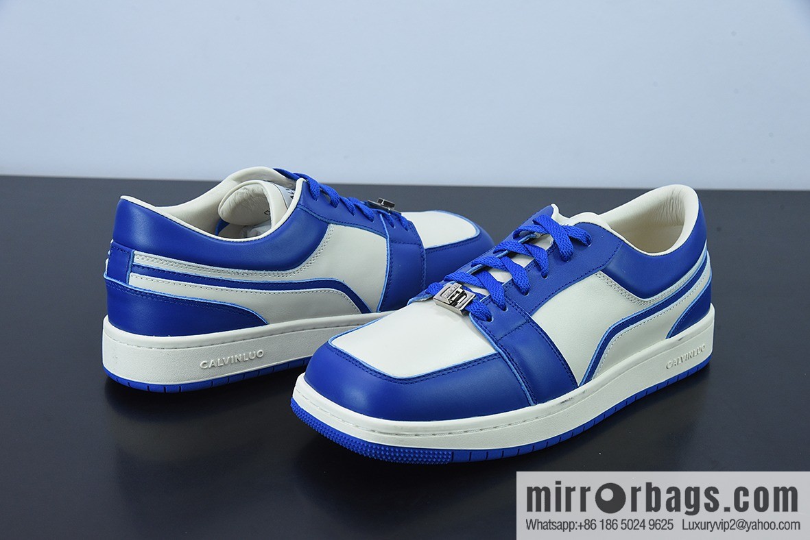 CALVINLUO granular first layer leather upper material #back help inner package soft calfskin low top sneakers