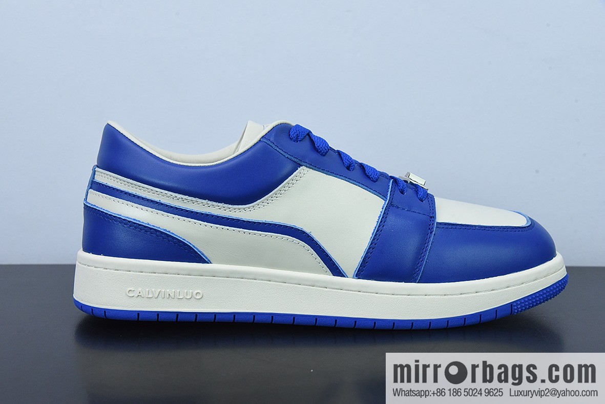 CALVINLUO granular first layer leather upper material #back help inner package soft calfskin low top sneakers