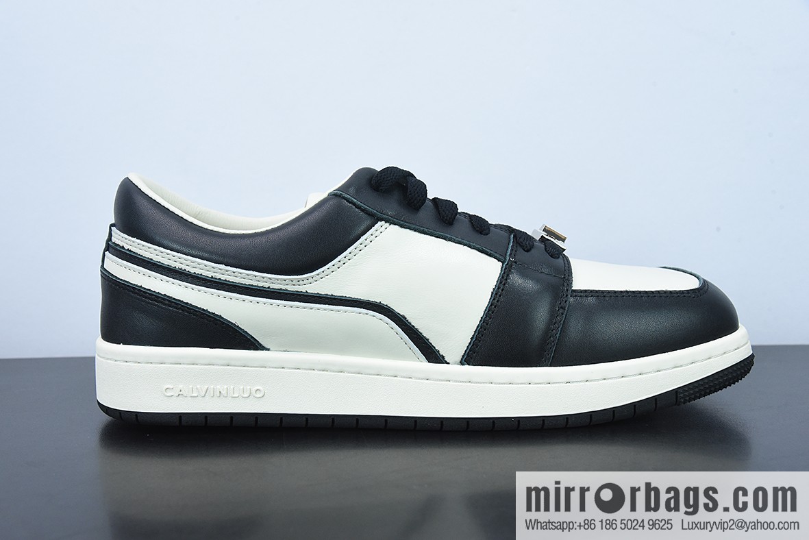 CALVINLUO granular first layer leather upper material #back help inner package soft calfskin low top sneakers
