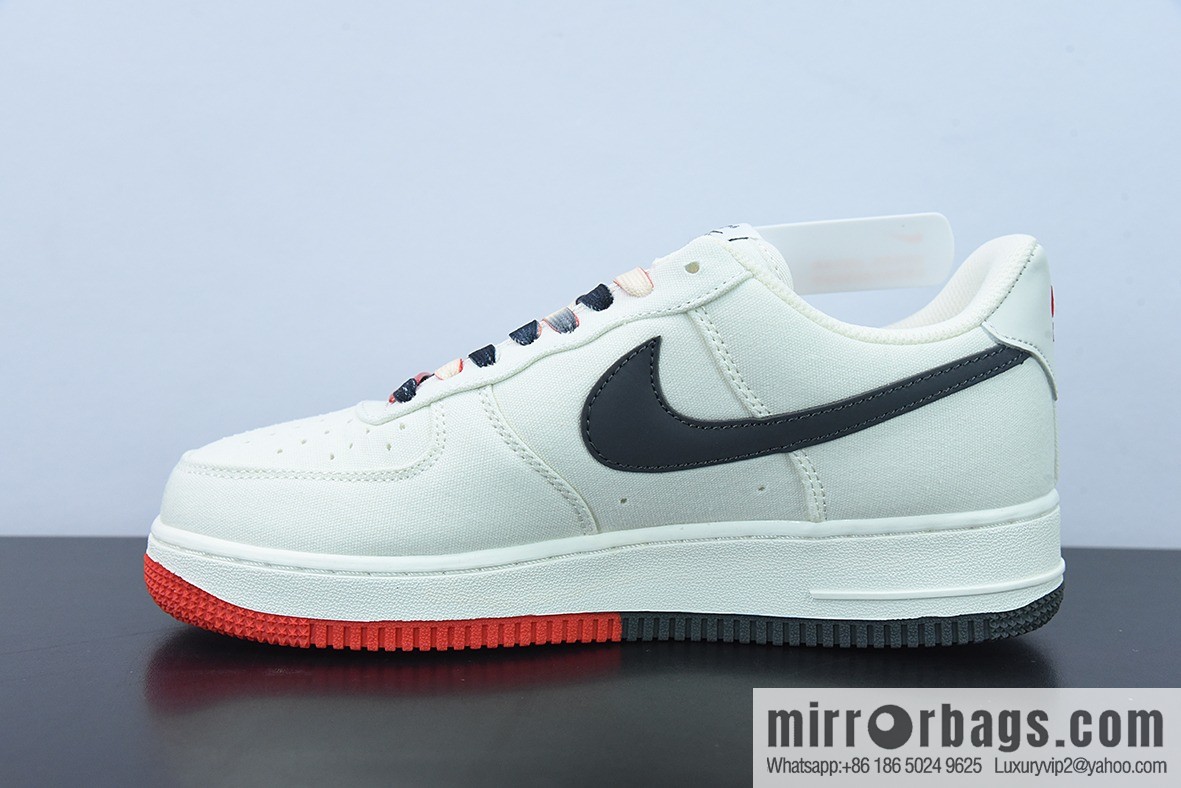 Nk Air Force 1 AF1 Air Force One/Low Top, White Black Red, Canvas, Multi-Hook NBA Chicago Bulls, City Limited Item Number: NA2022-005