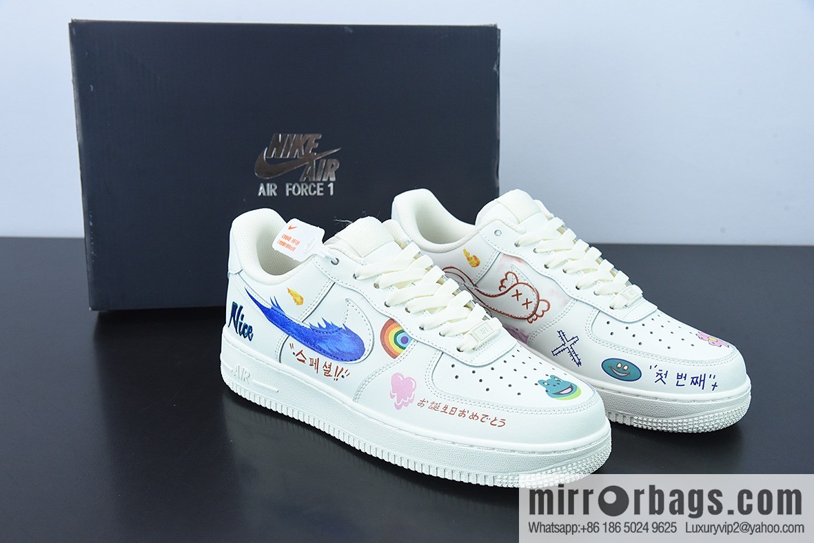 Nike Air Force 1 Low '07 rainbow graffiti, Air Force One low-top casual board shoe item number: CW2288-333