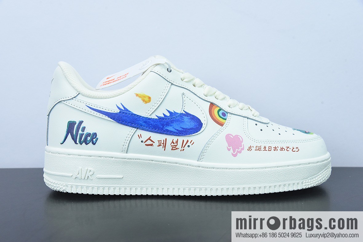 Nike Air Force 1 Low '07 rainbow graffiti, Air Force One low-top casual board shoe item number: CW2288-333