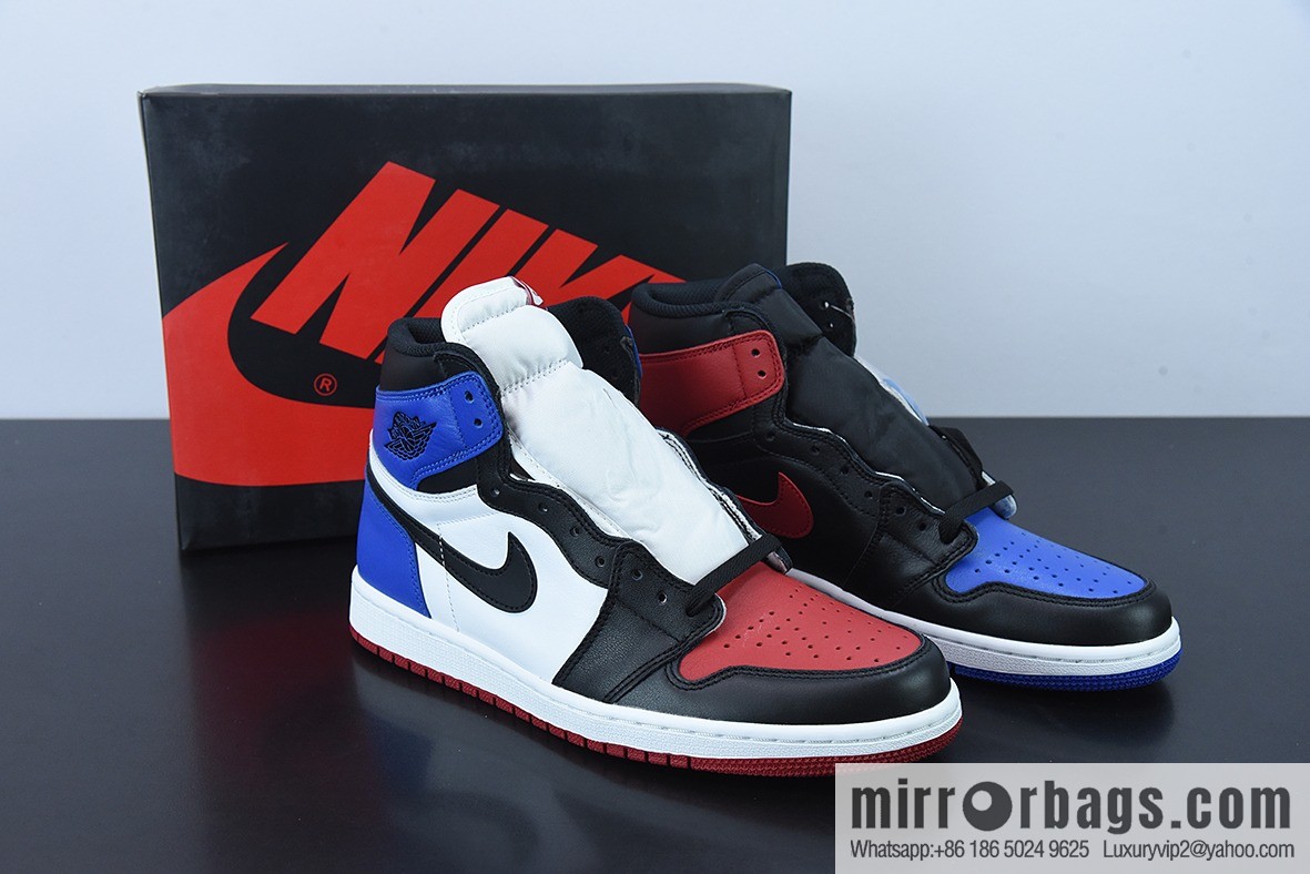 L00H6 Air Jordan 1 TOP3 AJ1 black and red mandarin duck AJ1 high-top basketball shoes, item number: 555088-026