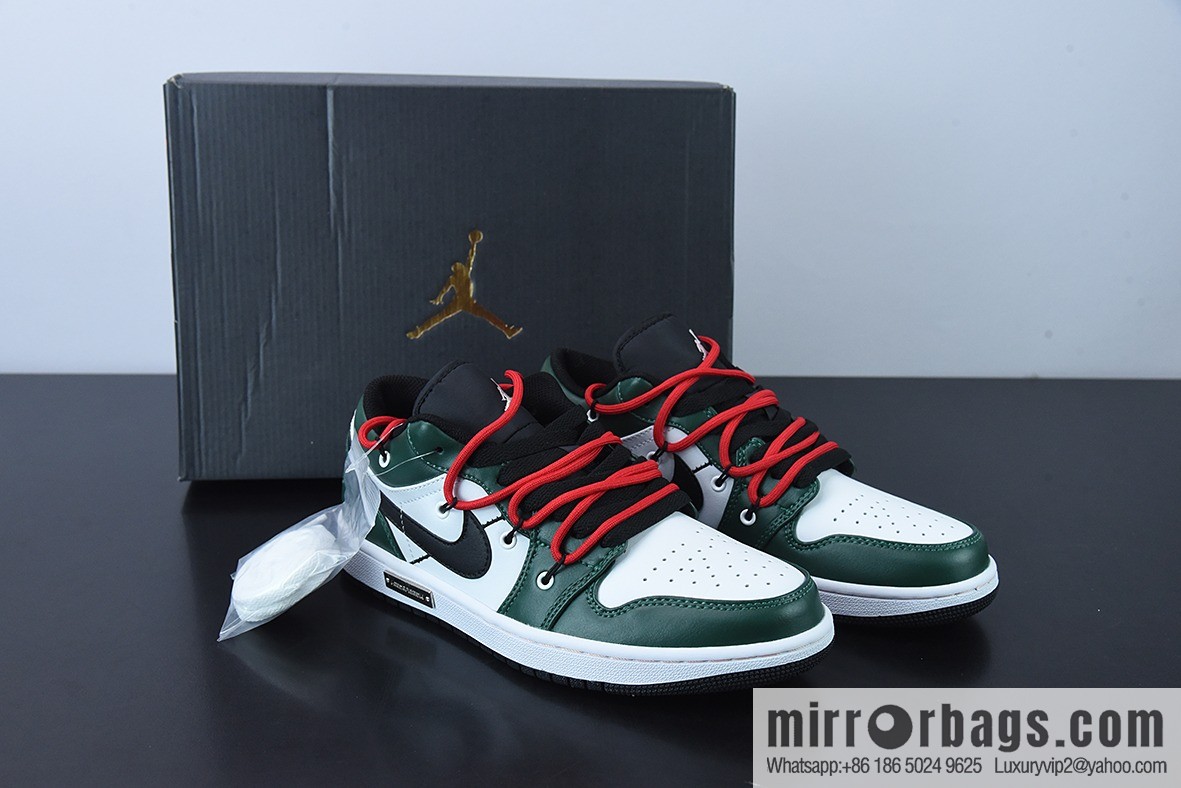 Air Jordan 1 Low drawstring, white and green AJ1 Joe 1 low-top casual board shoes, item number: 553558 062 size 35.5-47