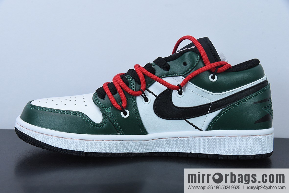 Air Jordan 1 Low drawstring, white and green AJ1 Joe 1 low-top casual board shoes, item number: 553558 062 size 35.5-47
