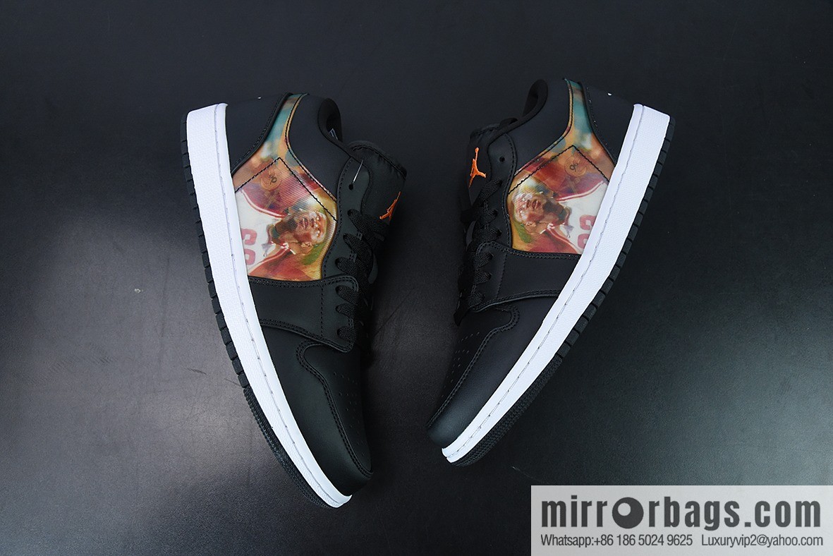 Air Jordan aj1 AJ1 Jordan 1 generation Joe 1 low-top series Air Jordan 1 Low holographic projection, black and white colorful, item number: DR9497-001