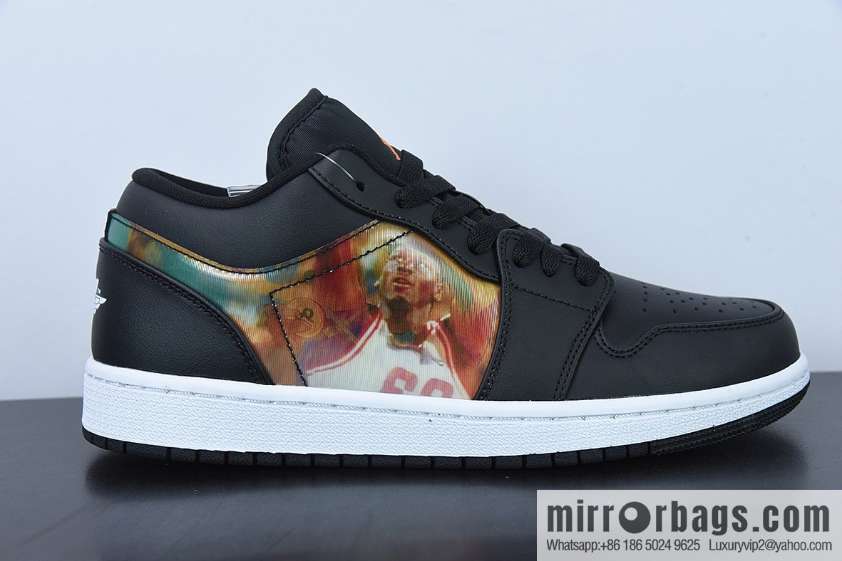 Air Jordan aj1 AJ1 Jordan 1 generation Joe 1 low-top series Air Jordan 1 Low holographic projection, black and white colorful, item number: DR9497-001