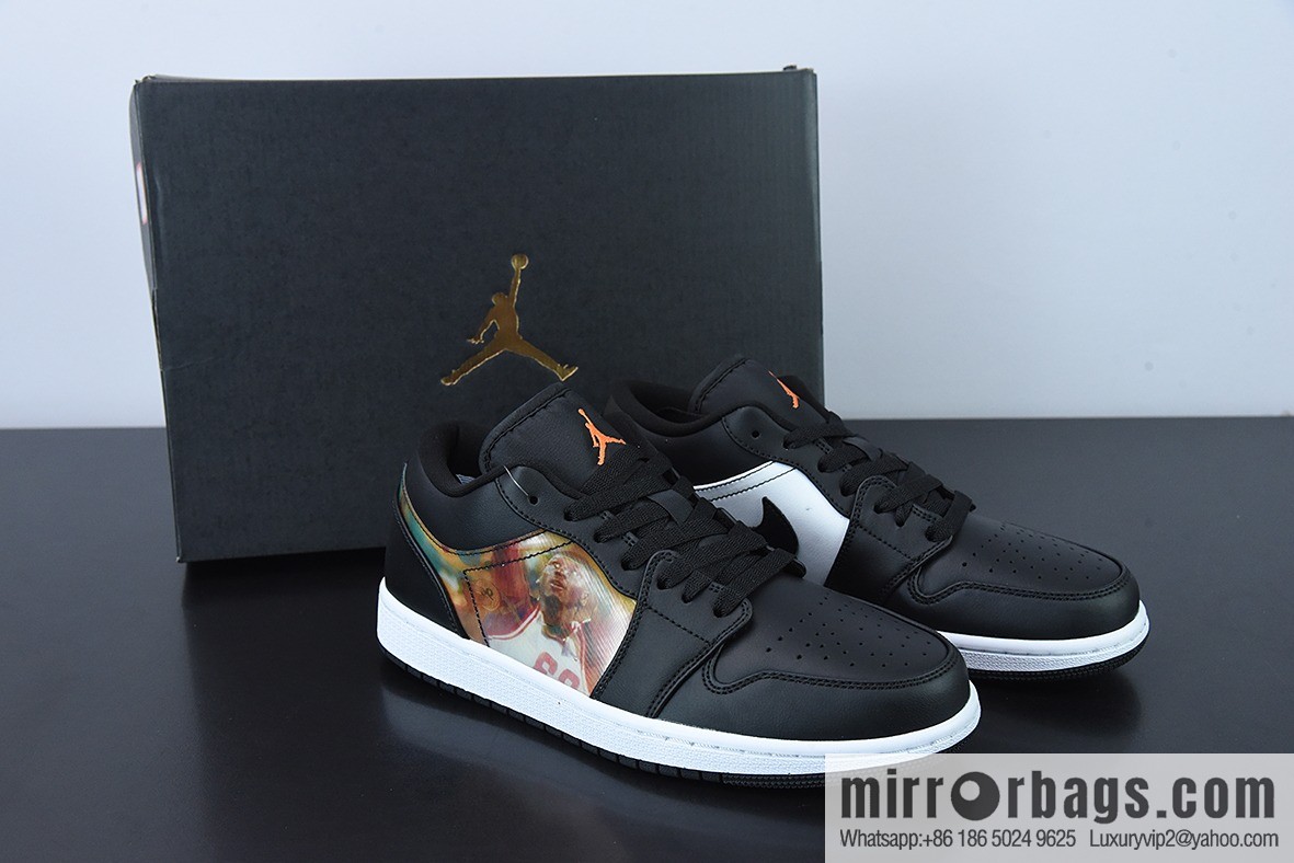 Air Jordan aj1 AJ1 Jordan 1 generation Joe 1 low-top series Air Jordan 1 Low holographic projection, black and white colorful, item number: DR9497-001