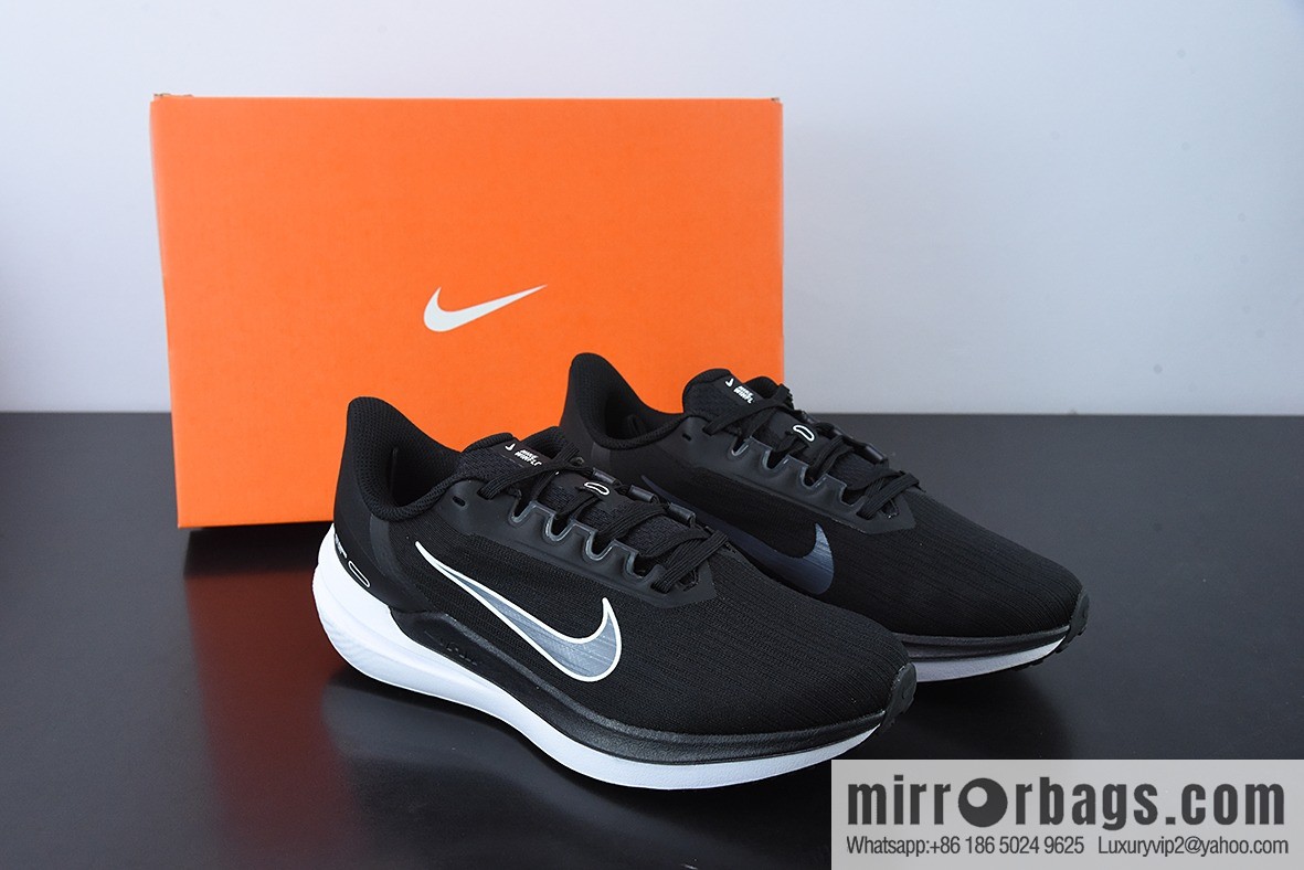 Nk Air Zoom Winflo 9th generation, black and white net through-the-air training running shoes, item number: DD6203-01