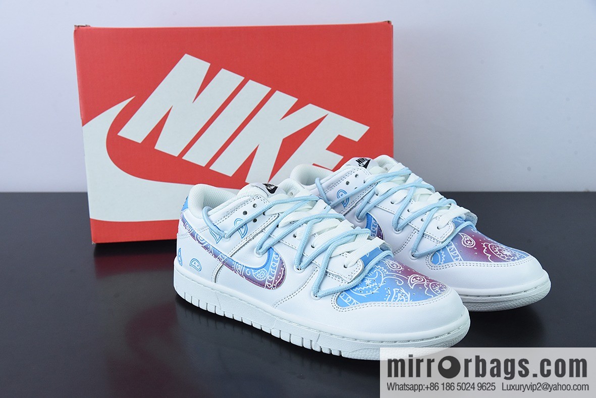 Nike Dunk Low Retro white and blue, cashew flower SB buckle broken backboard fashion casual board shoes, item number: DD1503-109