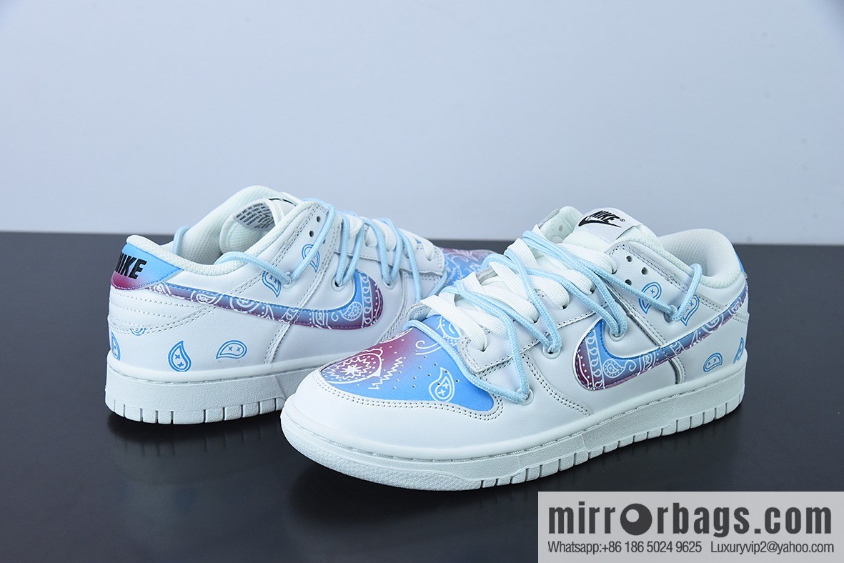 Nike Dunk Low Retro white and blue, cashew flower SB buckle broken backboard fashion casual board shoes, item number: DD1503-109