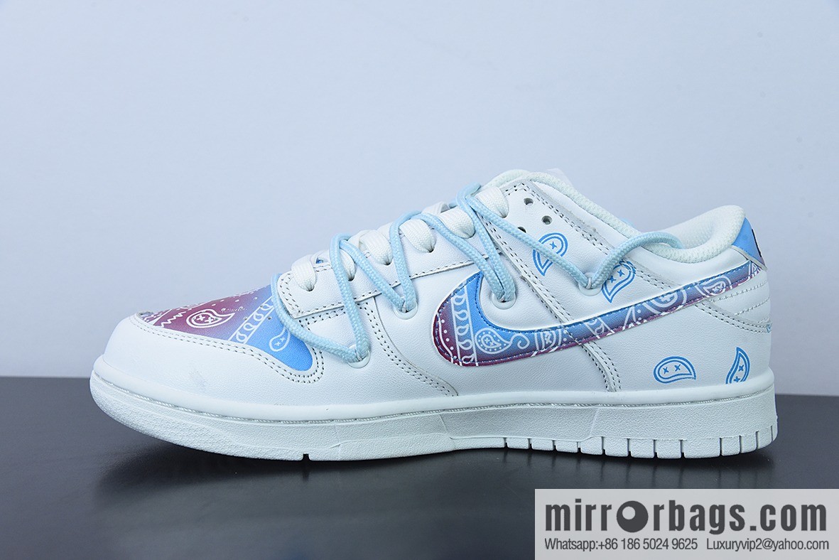 Nike Dunk Low Retro white and blue, cashew flower SB buckle broken backboard fashion casual board shoes, item number: DD1503-109