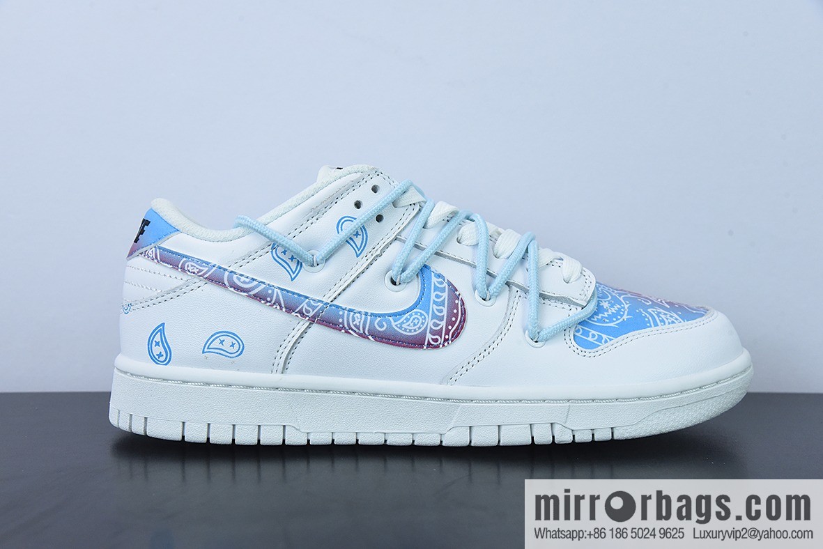 Nike Dunk Low Retro white and blue, cashew flower SB buckle broken backboard fashion casual board shoes, item number: DD1503-109