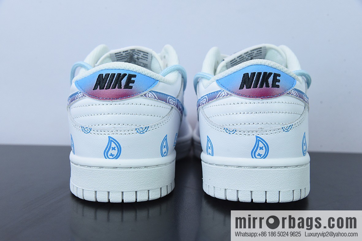 Nike Dunk Low Retro white and blue, cashew flower SB buckle broken backboard fashion casual board shoes, item number: DD1503-109