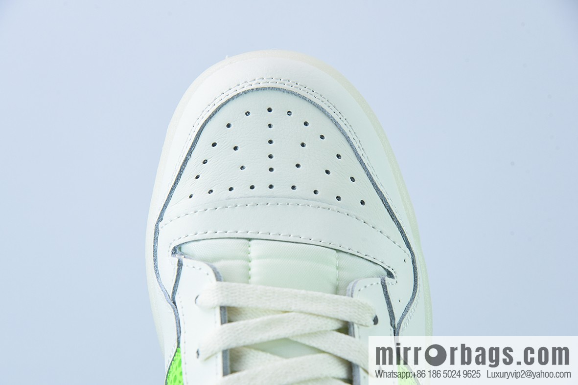 AD Adi Forum Low leather (fabric) white neon green polka dot low top sports and leisure board shoes FY8018
