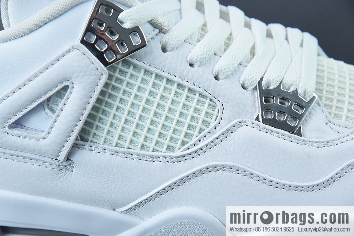 D0F1S5 Pure Original Air Jordan AJ4 Retro Pure White/White Cat Men's sneakers Part Number: 308497-100