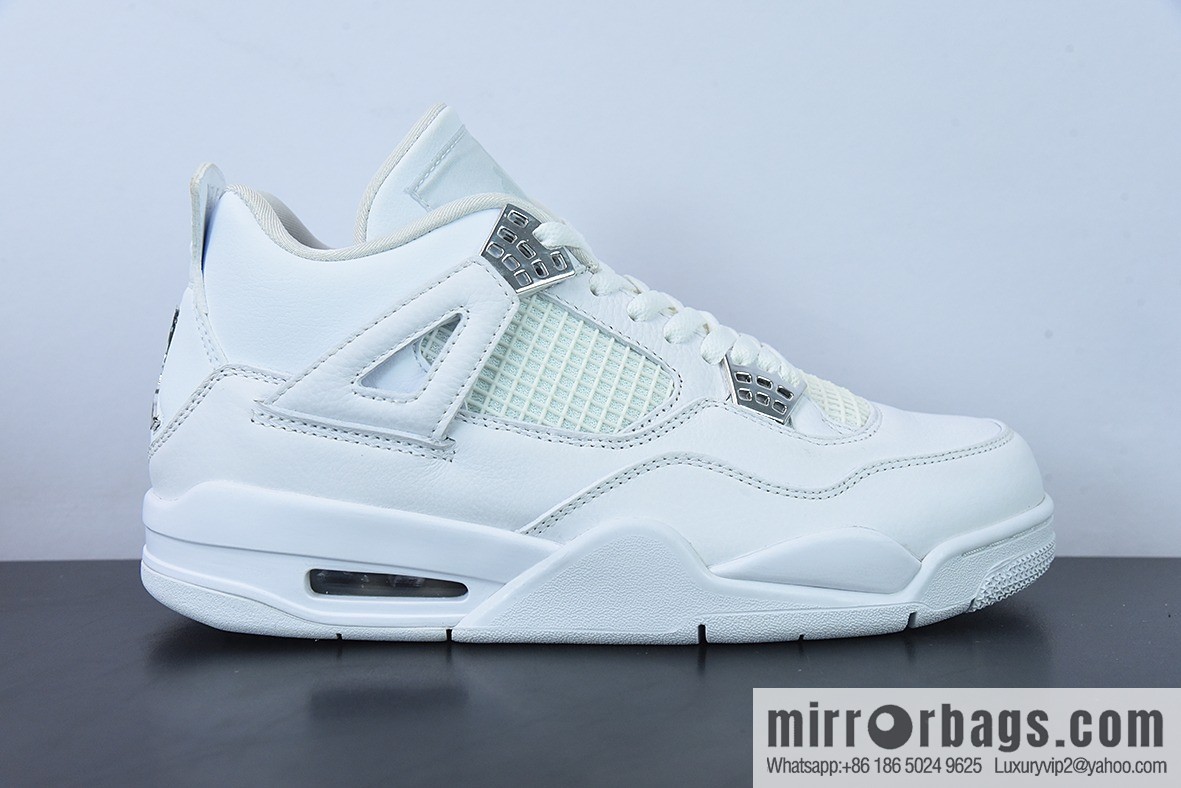D0F1S5 Pure Original Air Jordan AJ4 Retro Pure White/White Cat Men's sneakers Part Number: 308497-100