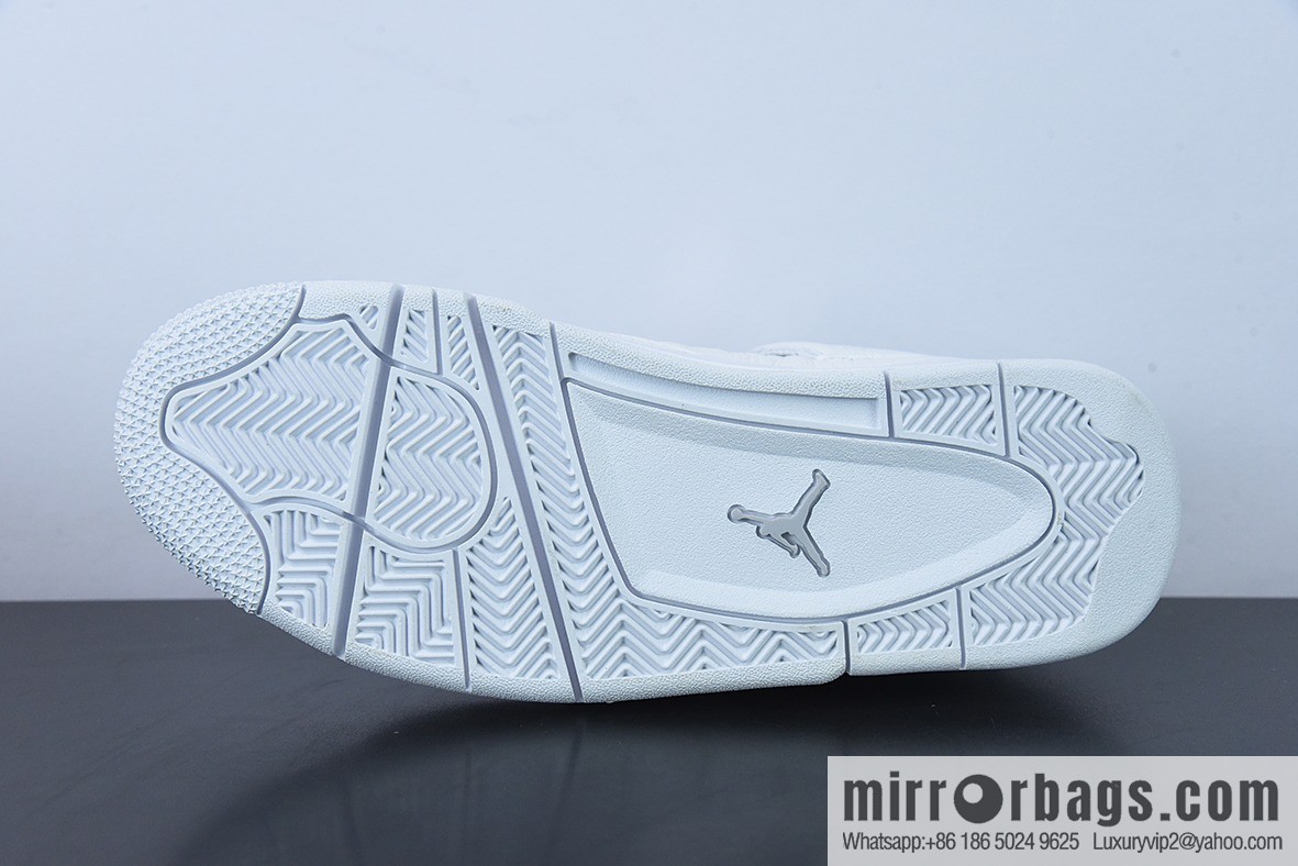 D0F1S5 Pure Original Air Jordan AJ4 Retro Pure White/White Cat Men's sneakers Part Number: 308497-100