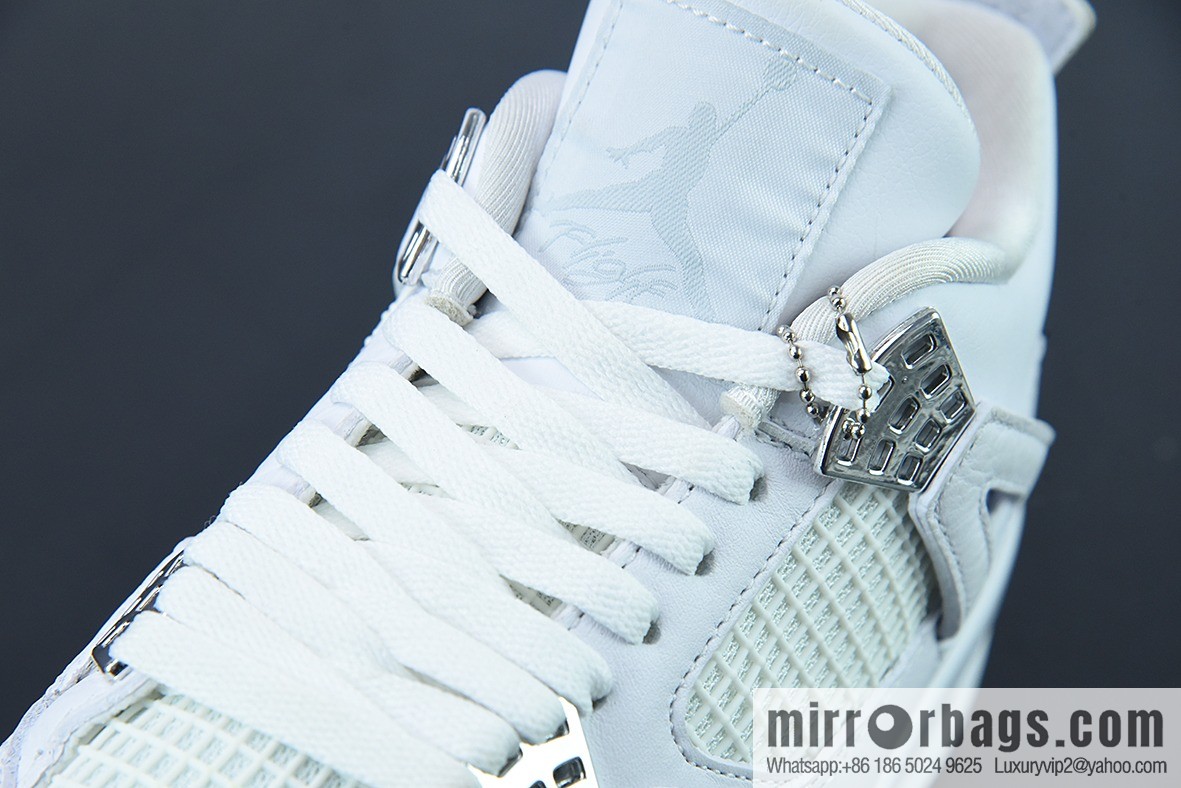 D0F1S5 Pure Original Air Jordan AJ4 Retro Pure White/White Cat Men's sneakers Part Number: 308497-100