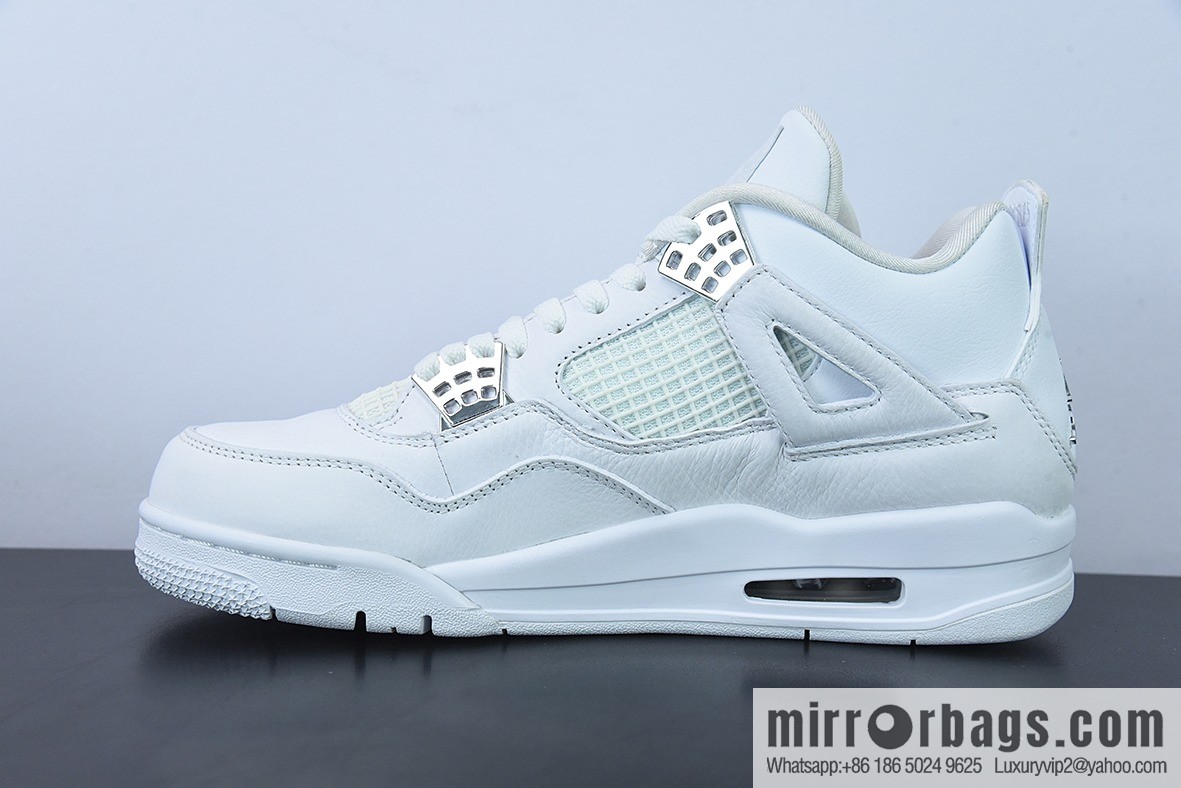 D0F1S5 Pure Original Air Jordan AJ4 Retro Pure White/White Cat Men's sneakers Part Number: 308497-100