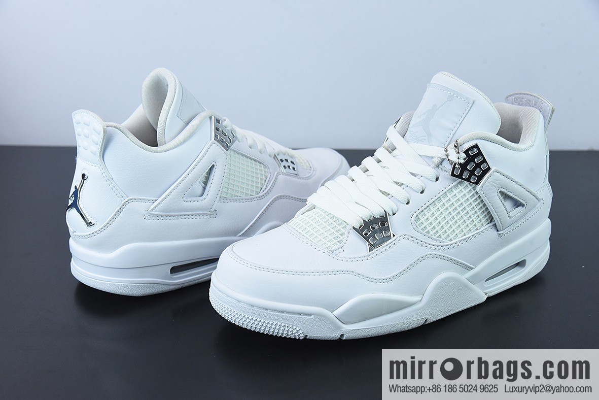D0F1S5 Pure Original Air Jordan AJ4 Retro Pure White/White Cat Men's sneakers Part Number: 308497-100