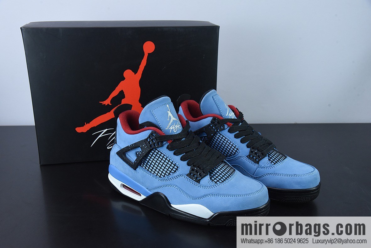 Travis Scott x Air Jordan AJ4 TS joint ice blue men's sneakers item number 308497-406
