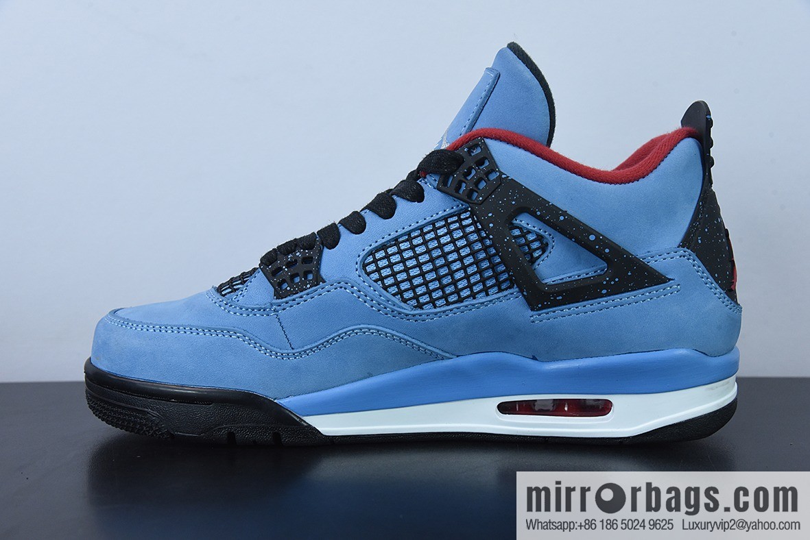 Travis Scott x Air Jordan AJ4 TS joint ice blue men's sneakers item number 308497-406
