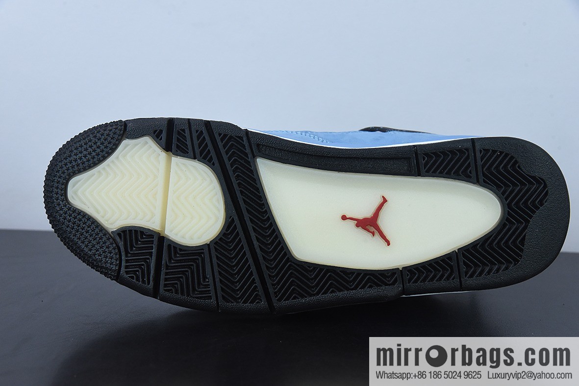 Travis Scott x Air Jordan AJ4 TS joint ice blue men's sneakers item number 308497-406